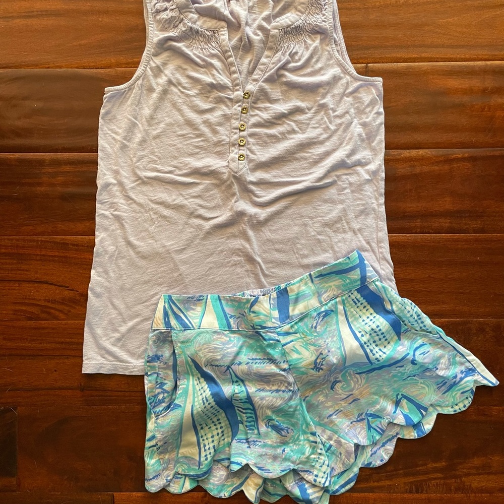 Lilly Pulitzer short (S) and top (XS) set.